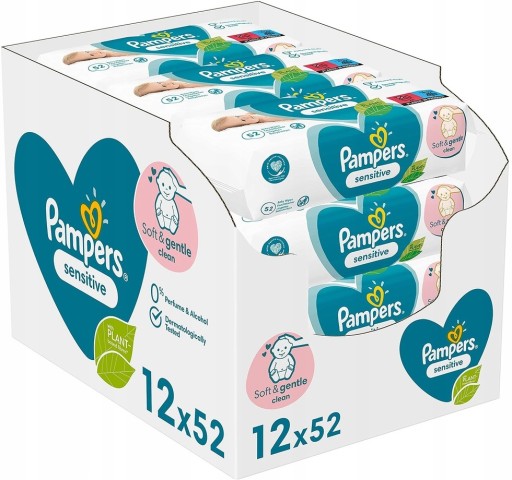 pampers sensitive chusteczki nawilżane 12 szt