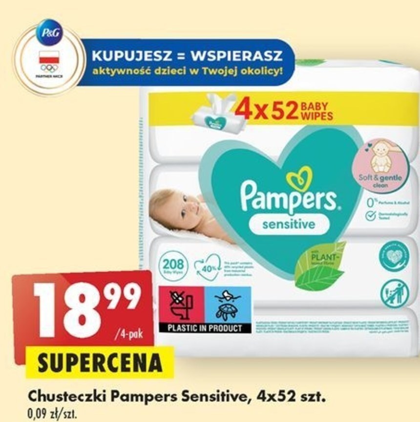 biedronka chusteczki nawilżane pampers