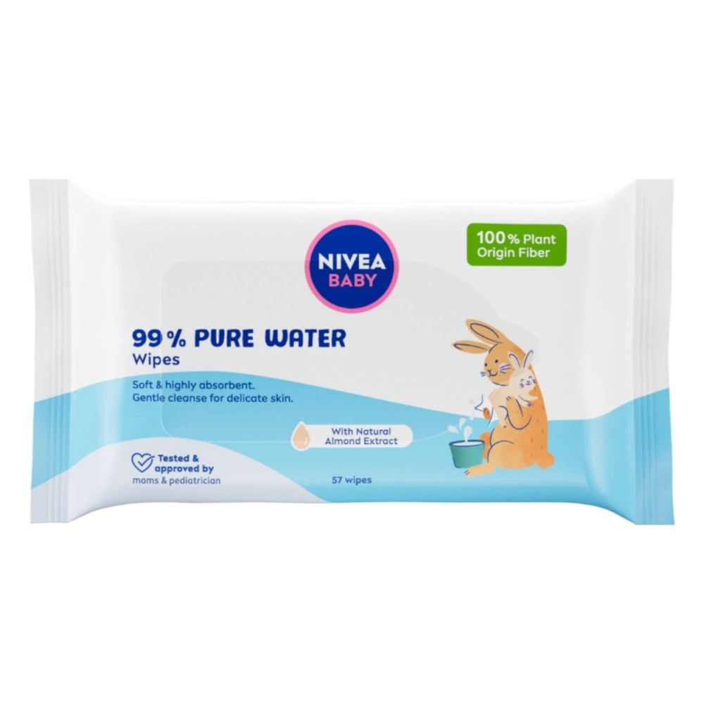 nivea baby chusteczki nawilżane pure &