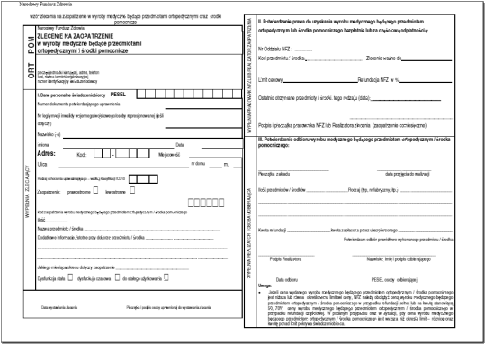 nfz zapotrzebowanie na pieluchomajtki druk