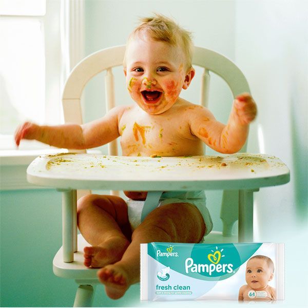 pampers fresh clean chusteczki dla niemowląt 6x64 szt