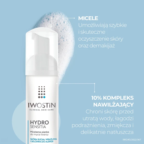 iwostin hydro sensitia pianka micelarna do mycia twarzy