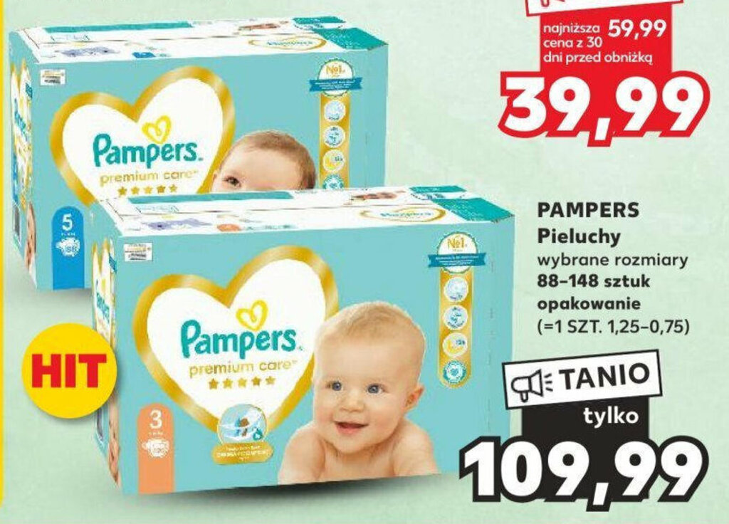 kaufland pampers premium care 1 88 szt