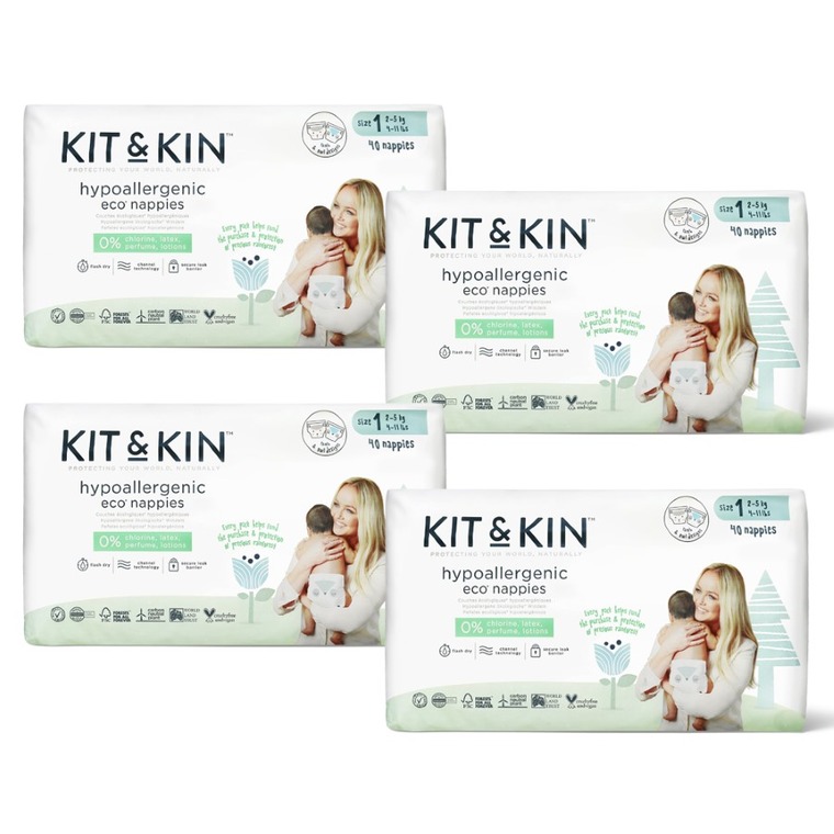 kit&kin biodegradowalne pieluszki jednorazowe rozmiar 1 40 sztuk