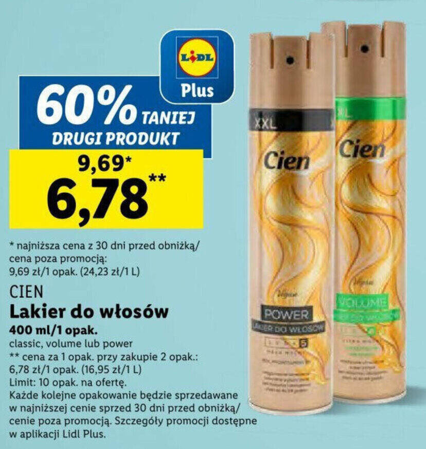 lakier do włosów cien lidl 2017