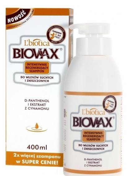 lbiotica biovax szampon do włosów suchych i zniszczonych 400ml