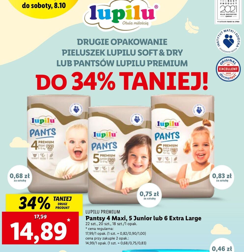 lidl pieluchomajtki cena