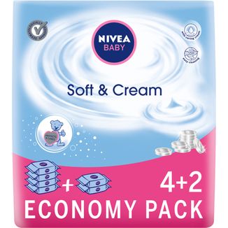 nivea baby chusteczki nawilżane soft & cream 6x63 sztuki