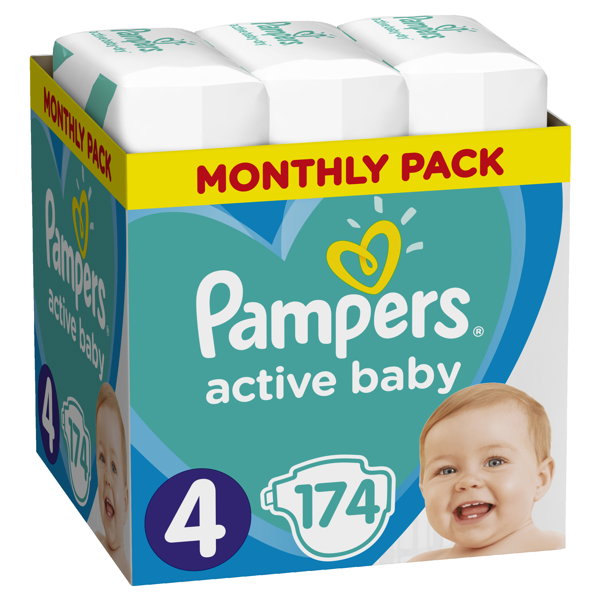 pamper active baby 4 174 szt