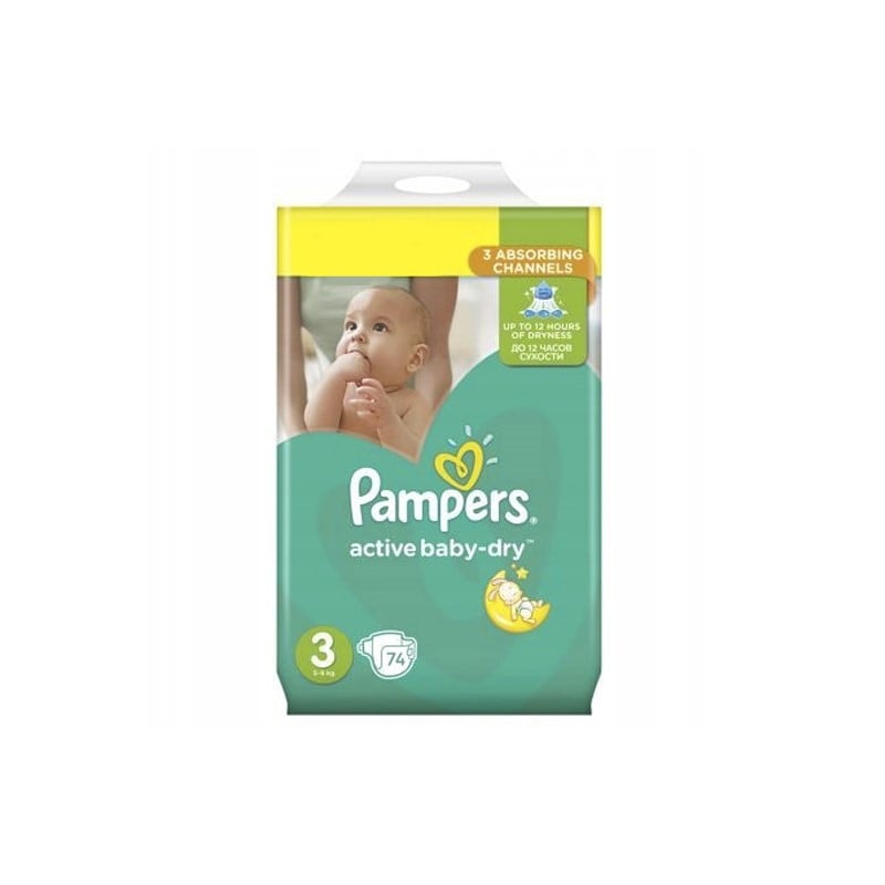 pampers 3 active baby dry 74