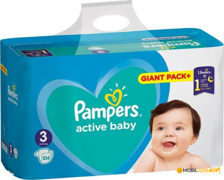 pampers active baby 3 104 szt