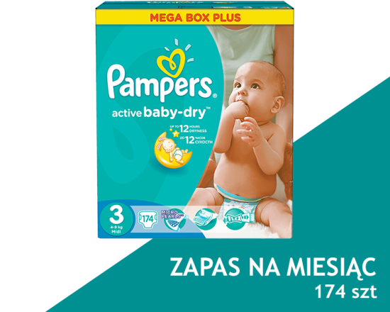 pampers active baby 3 174 szt