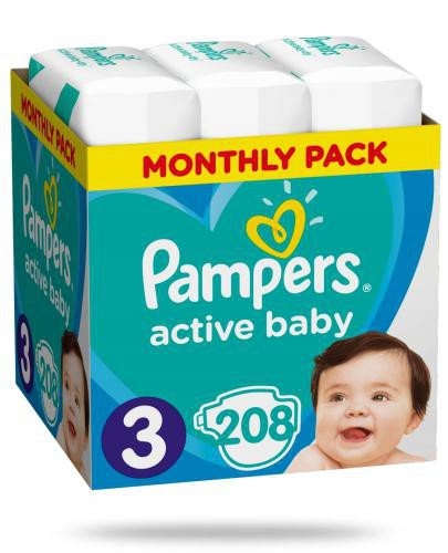 pampers active baby 3 208 sztuk