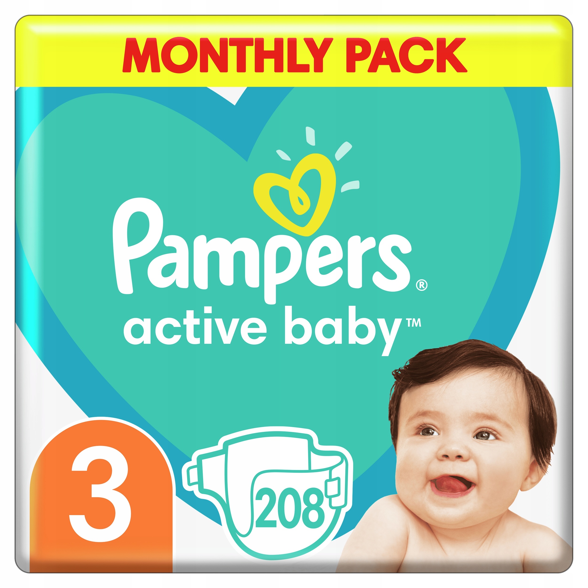 pampers active baby 3 6-10 kg 208 szt allegro