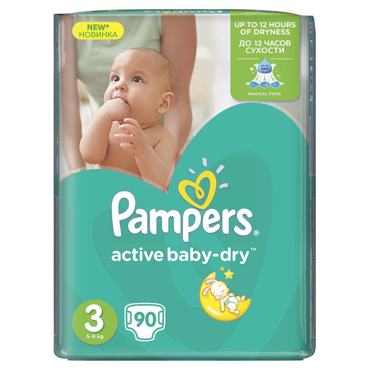 pampers active baby-dry pieluchy 3 midi 5-9 kg 74 szt