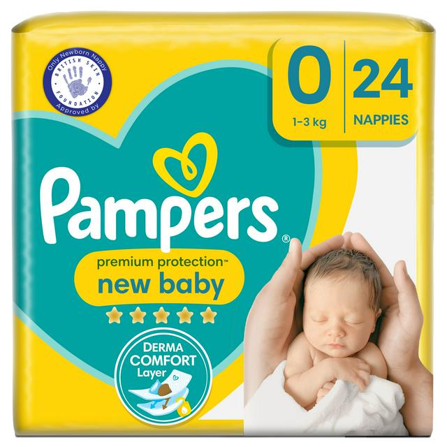 pampers new baby size 0 carry pack 24