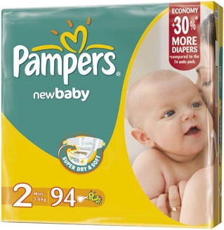 pampers pieluchy new baby 2 mini 3-6kg 100 sztuk