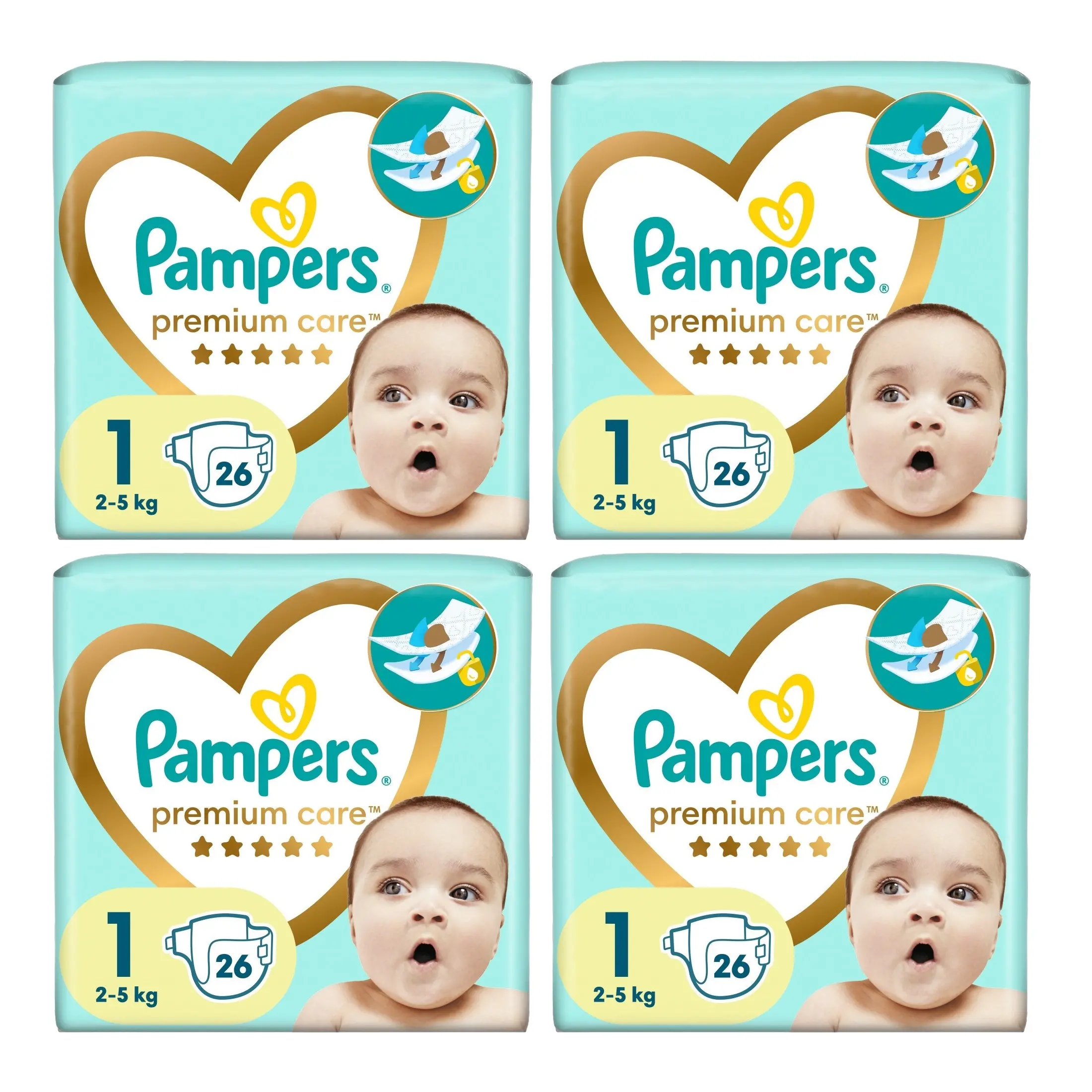 pampers pieluszki premium care 1 2-5kg 22 szt new