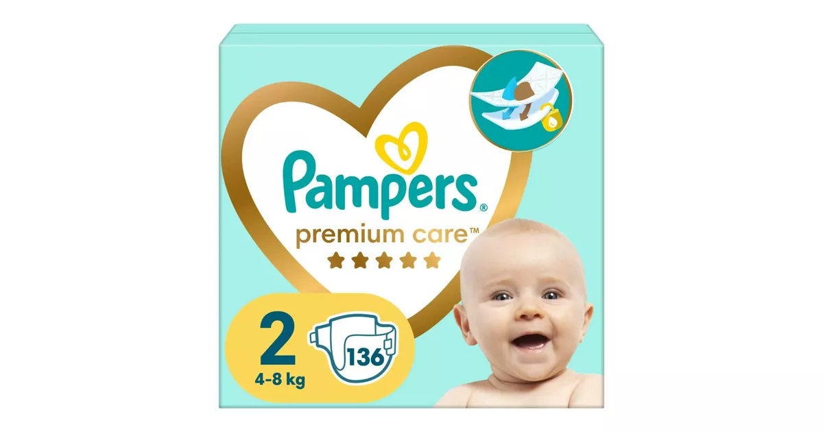 pampers premium care 2 białe a zielone opakowanie