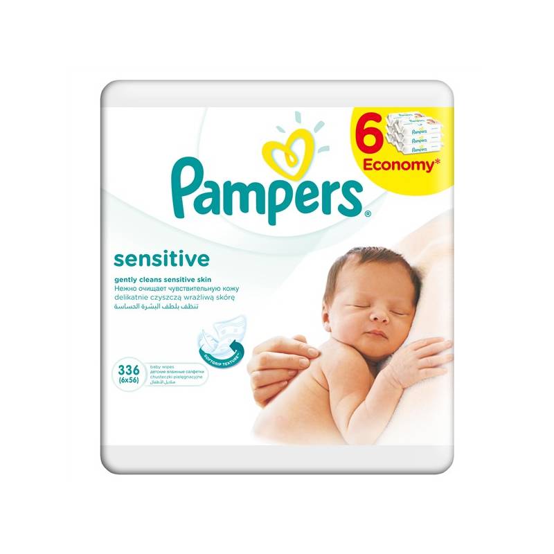 pampers sensitive chusteczki 6x56