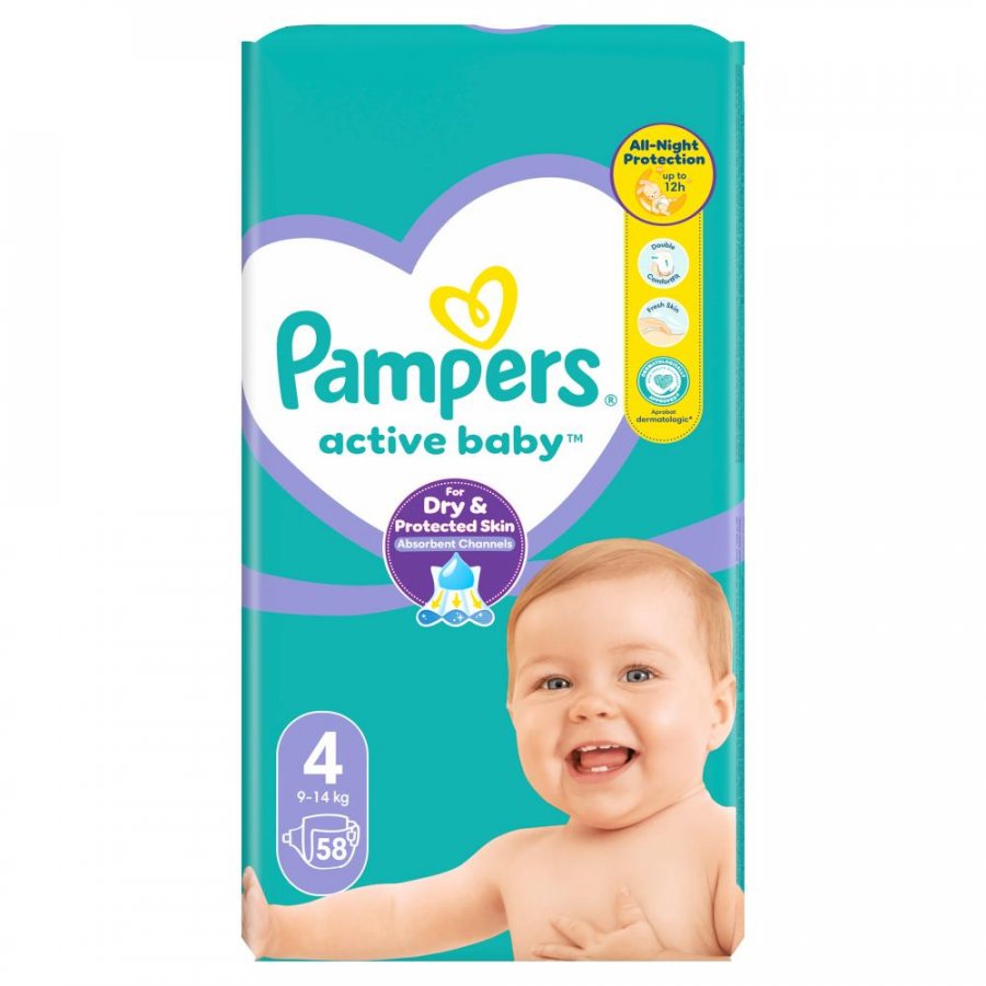 pieluchy pampers active baby mth 4 maxi 174szt