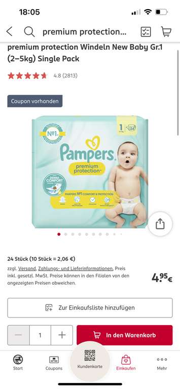 rossmann pampers 4 euro