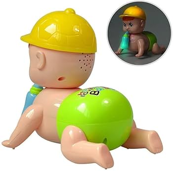 screwed toy crawling baby in pampers