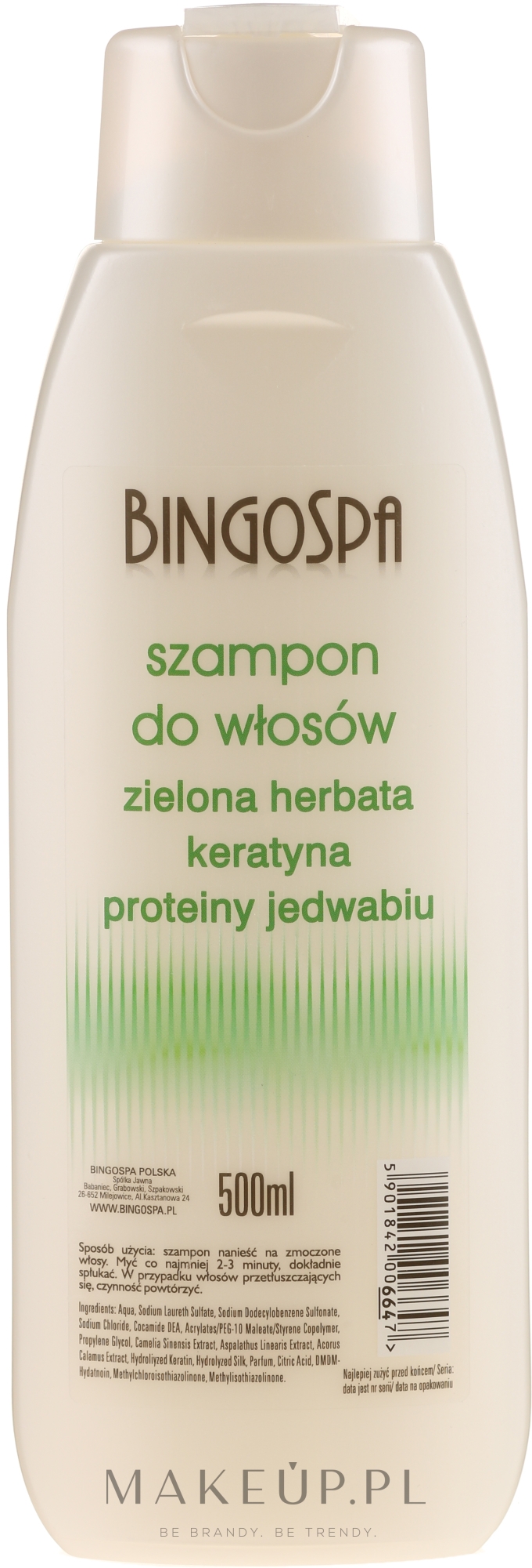 szampon z zieloną herbatą keratyną i proteinami jedwabiu