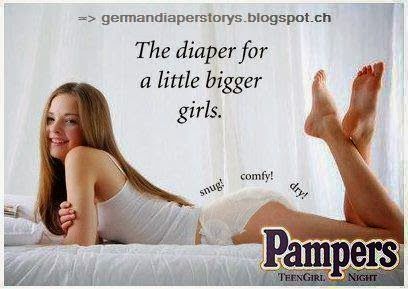 teen girl in pampers