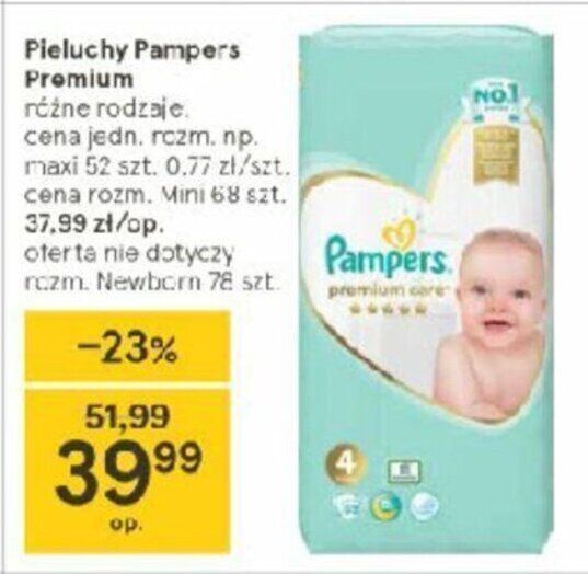 tesco pieluchy pampers 1