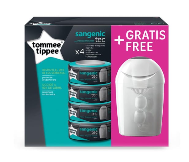 tommee tippee sangenic tec pojemnik na pieluchy biały wkład 4-pak