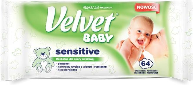 velvet baby sensitive chusteczki nawilżane