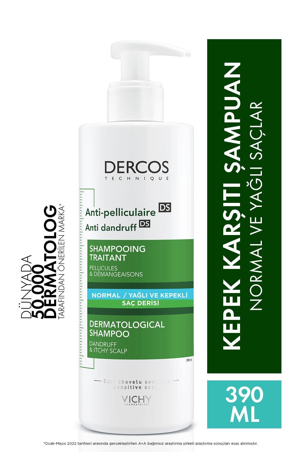 vichy dercos normal to oil 390 szampon