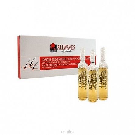 zestaw allwaves placenta 12 ampułek po 10ml szampon 1l